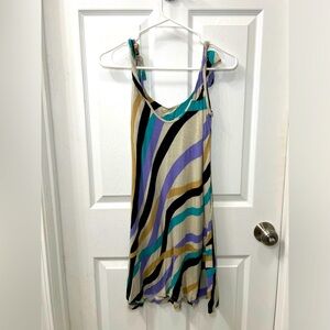 Colorful Sundress With Tie Straps - Size Medium (Juniors)